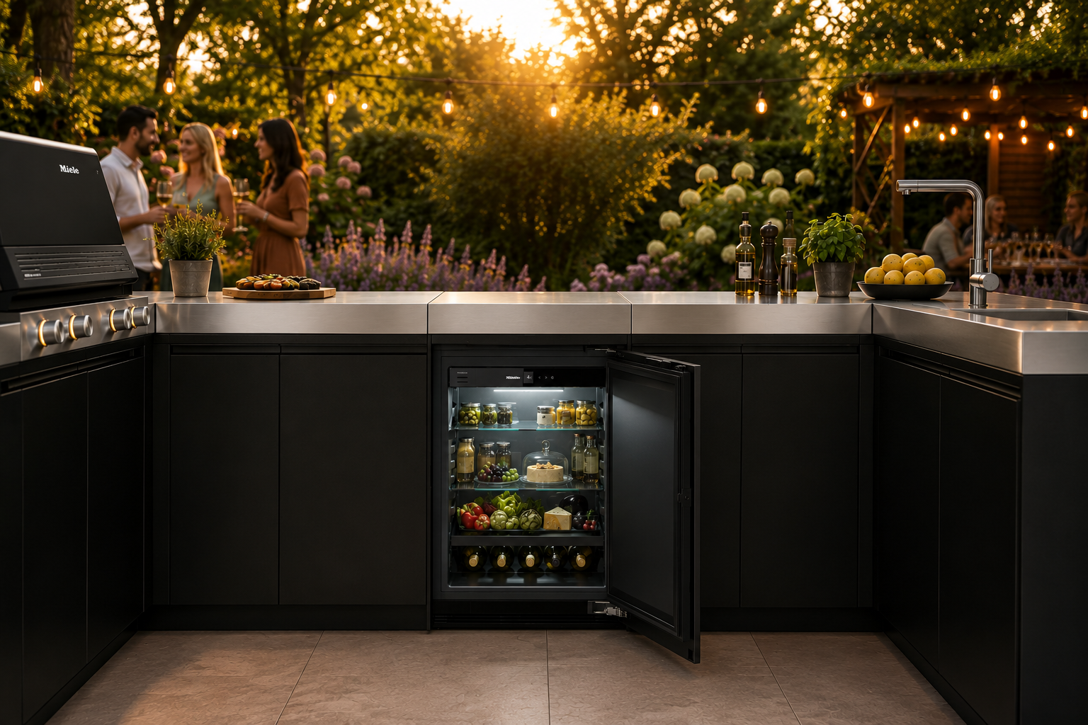 Miele Outdoor-Kühlschrank in der Miele Dreams Outdoor-Küche